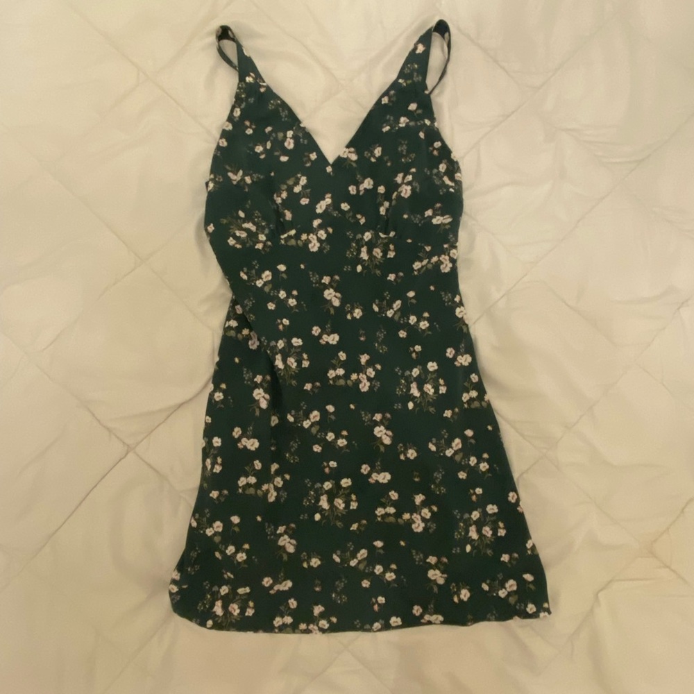 Abercrombie & Fitch Dark Green Floral Mini Dress